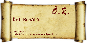 Őri Renátó névjegykártya